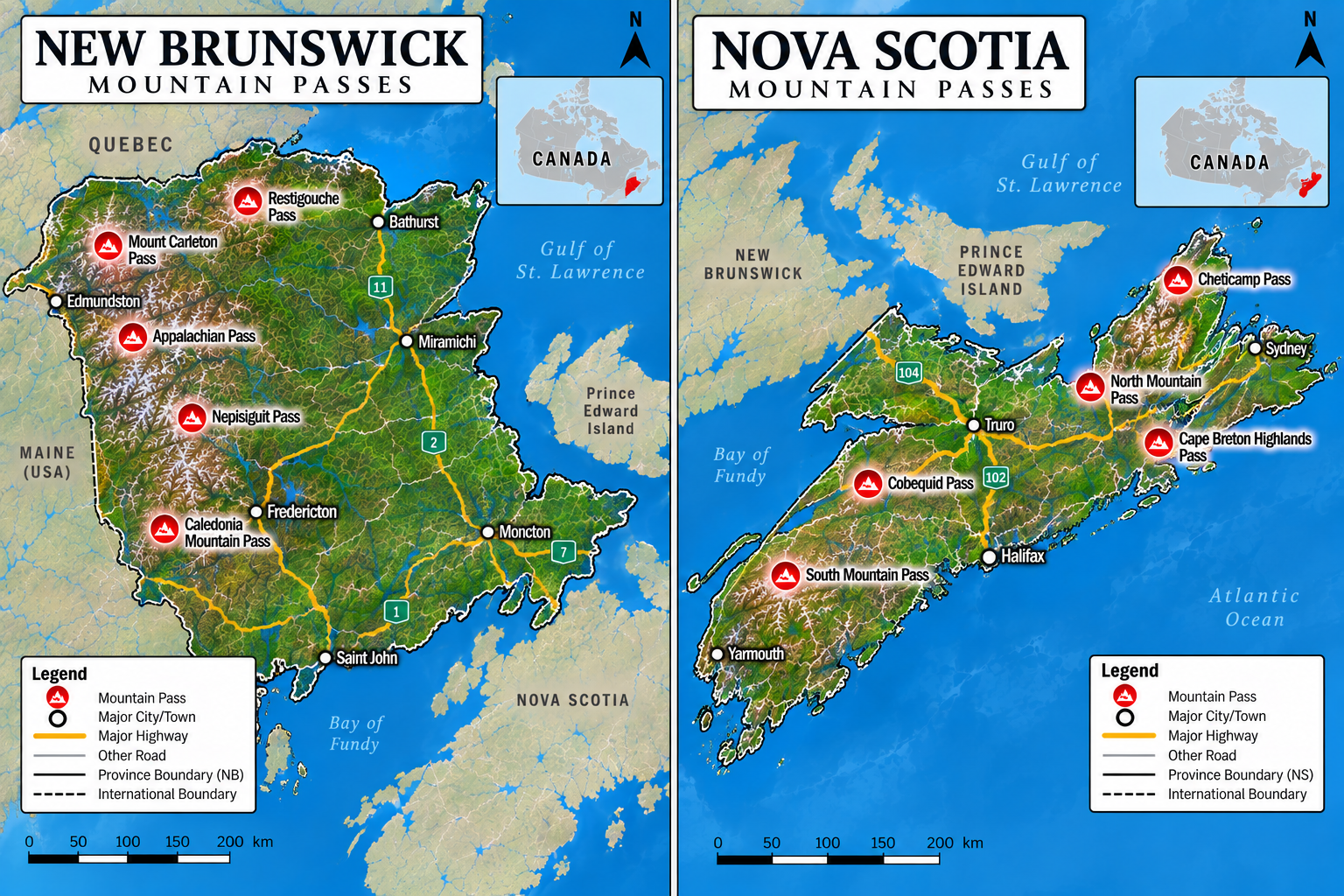 Maritimes (Cabot Trail & Coastal) Map